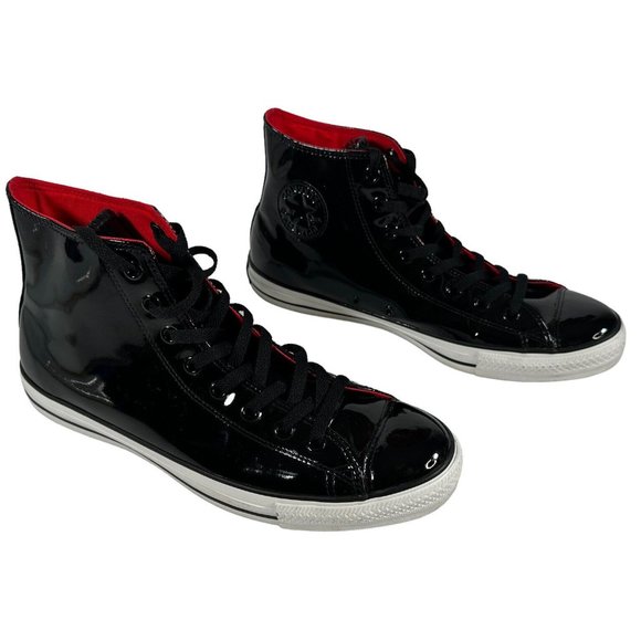 Converse 111131 Chuck Taylor All Star Patent Leather Red And Black Mens Size 11